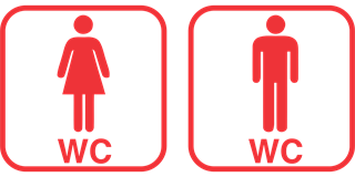 Symbol für Toiletten weiblich und männlich